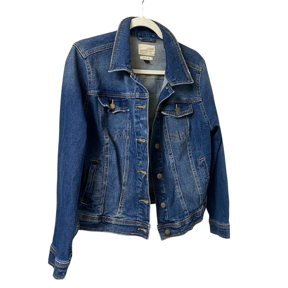 Universal Thread Freeborn Jacket button up Spring dark denim Jean jacket size X - Picture 8 of 12